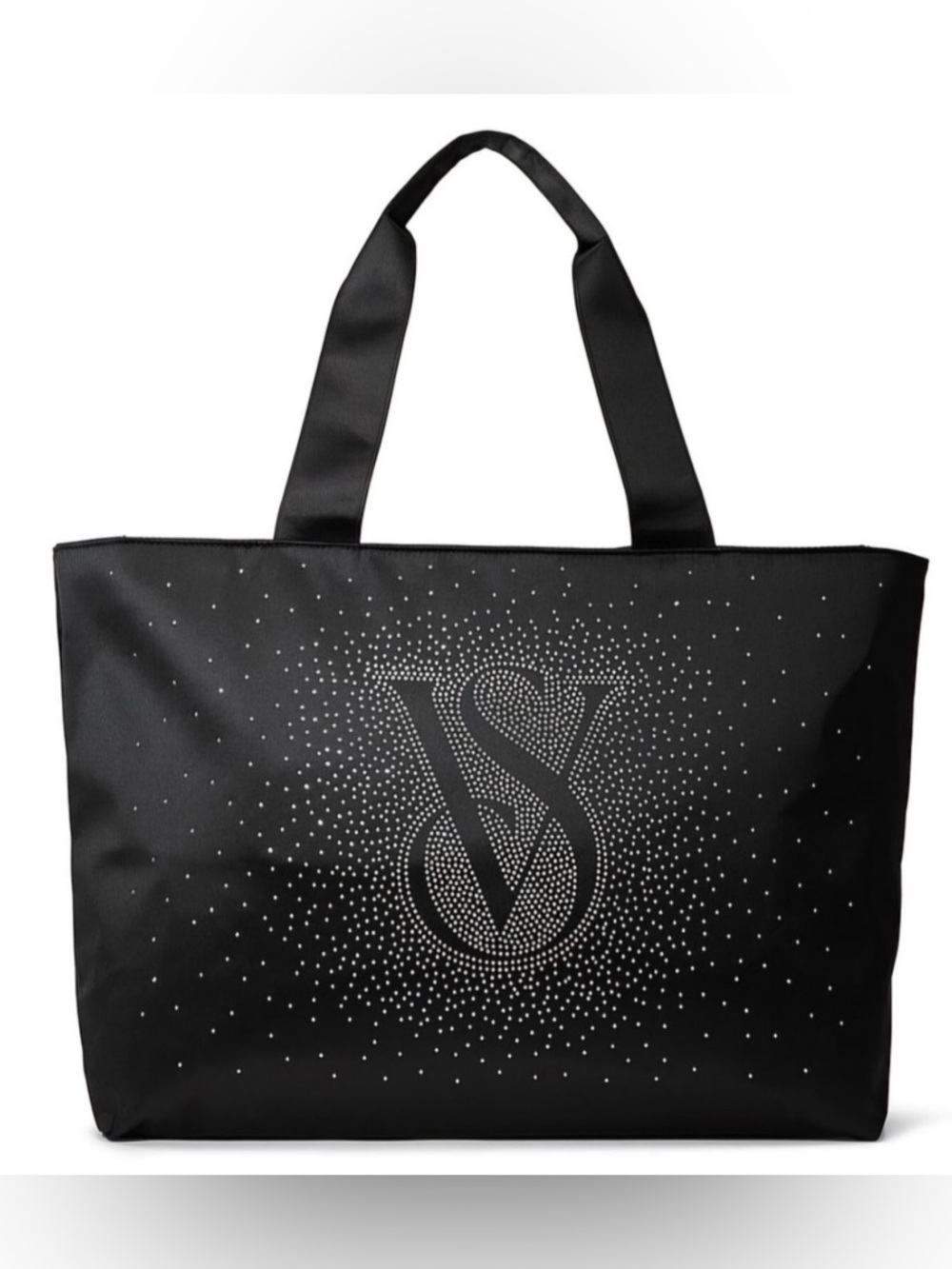 NWOT Victoria's Secret Black Satin Logo Tote